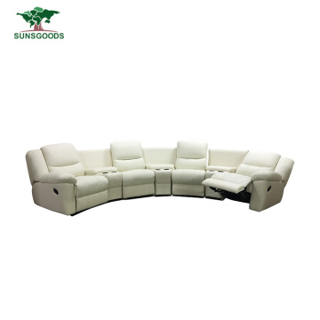 4 Seating Home Theater Lazy Boy Reclining Leather Sofa Set